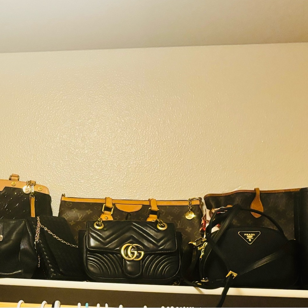Black Quilted Shoulder Bag with Metallic Hardware